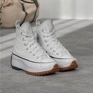Converse Stacked White High-Top Platform Sneakers Sz9.5W
